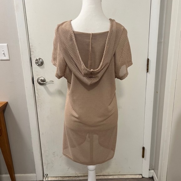 Jordan Taylor Womens Brown Beige Deep V-Neck Hooded Swimsuit Cover Up Size Small - Picture 8 of 12